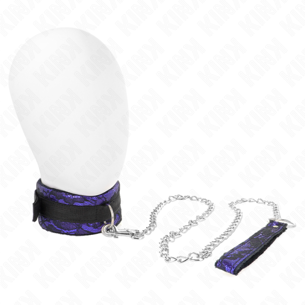 COLAR EM NYLON E RENDA E VELUDO COM TRELA (105 CM + 44 X 5,5 CM)