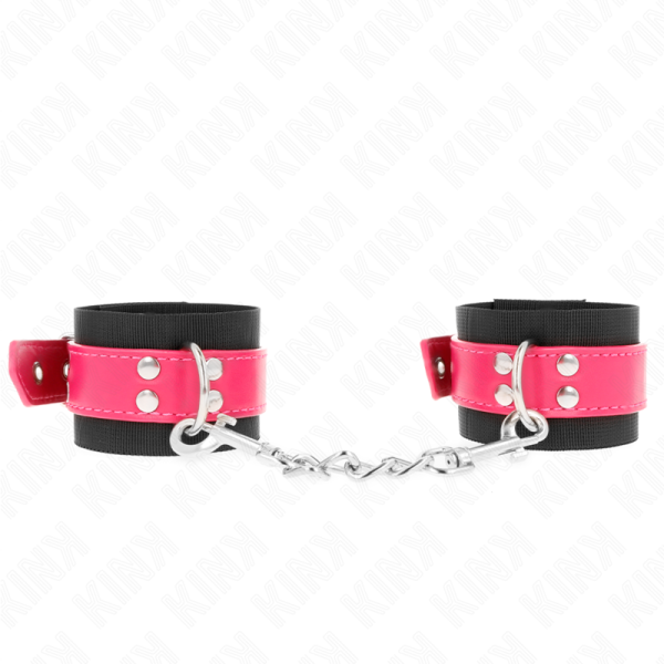 ALGEMAS DE NYLON E COURO COR DE ROSA (19-29 CM X 5,1 CM)