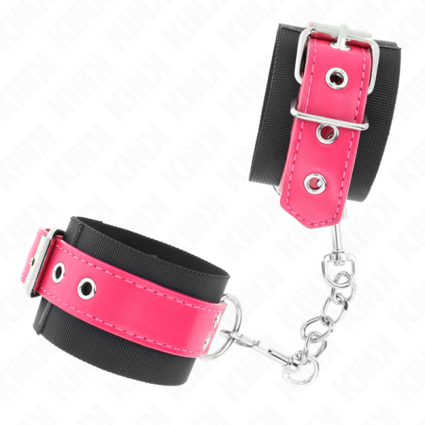 ALGEMAS DE NYLON E COURO COR DE ROSA (19-29 CM X 5,1 CM) - Image 2