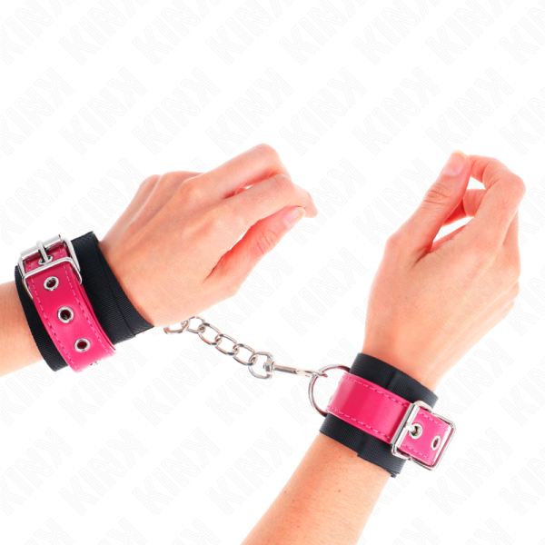 ALGEMAS DE NYLON E COURO COR DE ROSA (19-29 CM X 5,1 CM) - Image 4