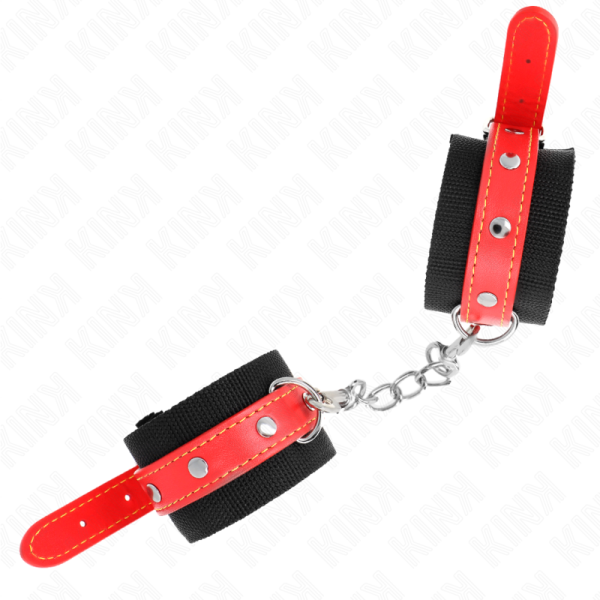 ALGEMAS DE NYLON COM COURO VERMELHO (19-24 CM X 5,5 CM) - Image 2
