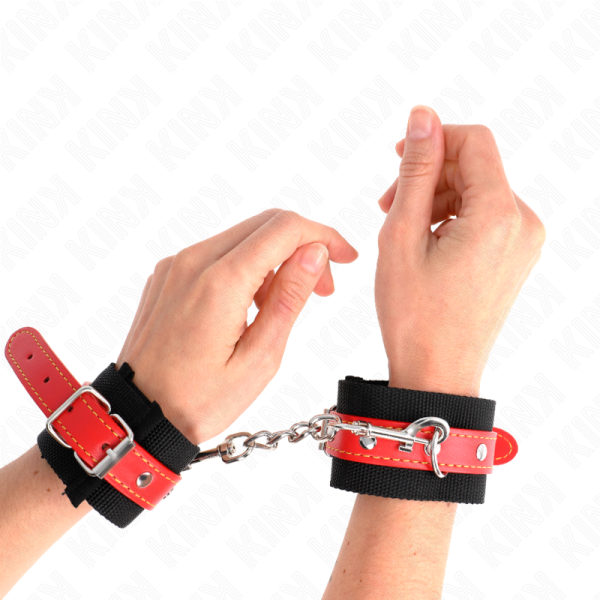 ALGEMAS DE NYLON COM COURO VERMELHO (19-24 CM X 5,5 CM) - Image 4