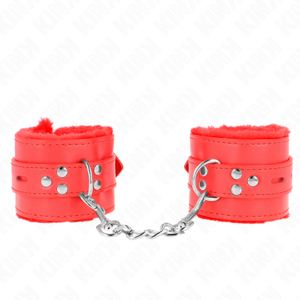 ALGEMAS COM FORRO DE PELE VERMELHO (17-29 CM X 6 CM)