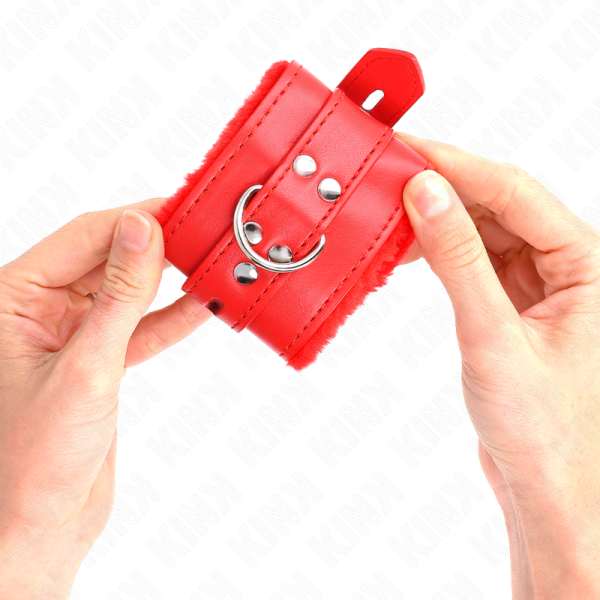 ALGEMAS COM FORRO DE PELE VERMELHO (17-29 CM X 6 CM) - Image 3