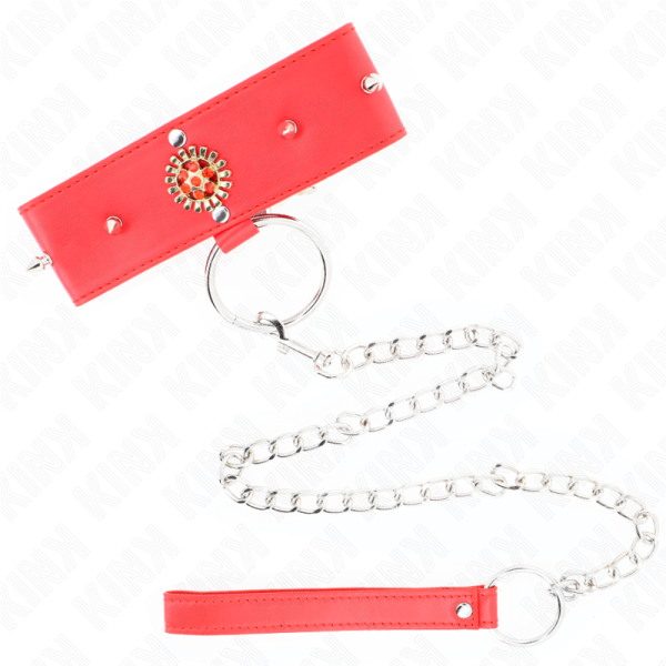 COLAR DE PORMENOR VERMELHO E TRELA (65 CM + 35-51 CM X 7 CM) - Image 4