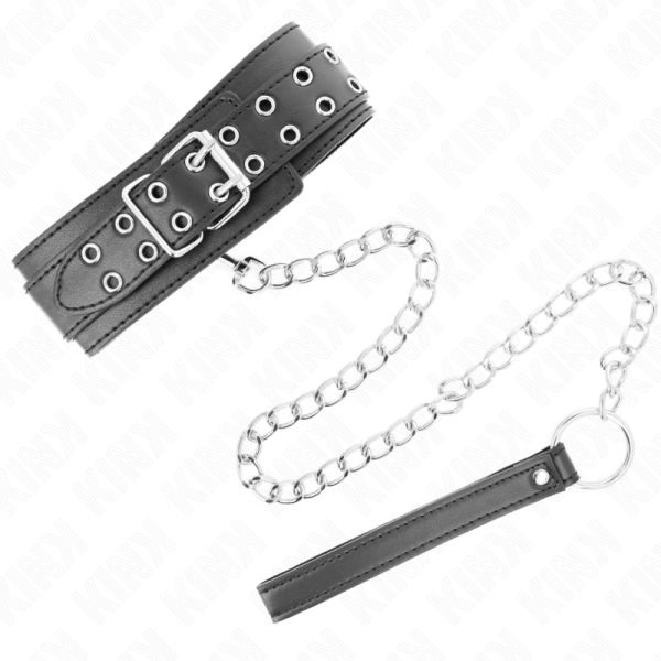 COLAR COM TRELA E FIVELAS PRATA (65 CM + 33-46 CM X 5,5 CM) - Image 5