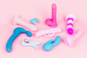 Sex Toys on Pink Background